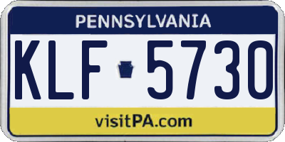 PA license plate KLF5730