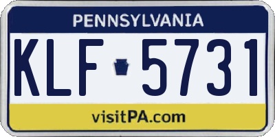 PA license plate KLF5731