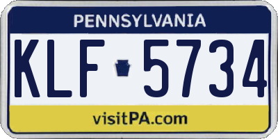 PA license plate KLF5734
