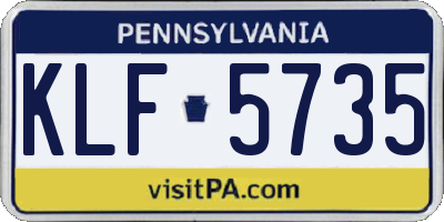PA license plate KLF5735