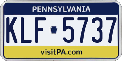 PA license plate KLF5737