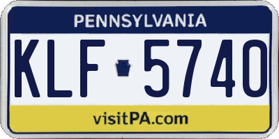 PA license plate KLF5740