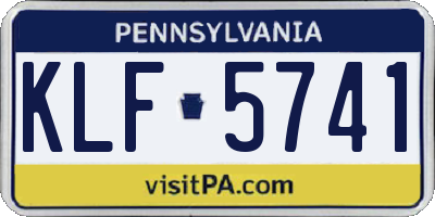 PA license plate KLF5741