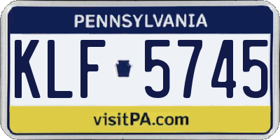 PA license plate KLF5745