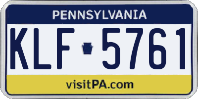 PA license plate KLF5761