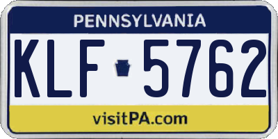 PA license plate KLF5762