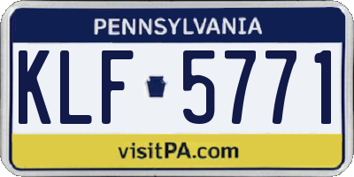 PA license plate KLF5771