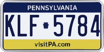 PA license plate KLF5784