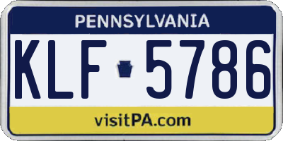 PA license plate KLF5786