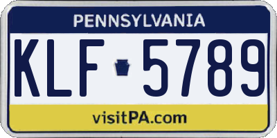PA license plate KLF5789