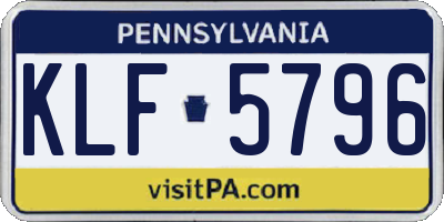 PA license plate KLF5796