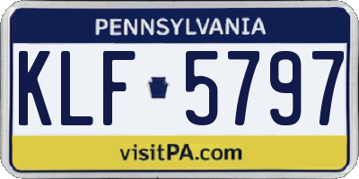 PA license plate KLF5797