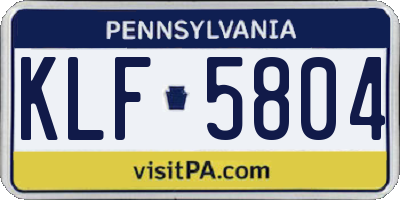PA license plate KLF5804