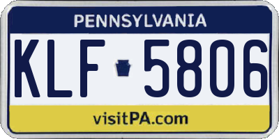 PA license plate KLF5806