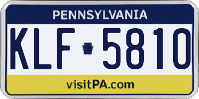 PA license plate KLF5810