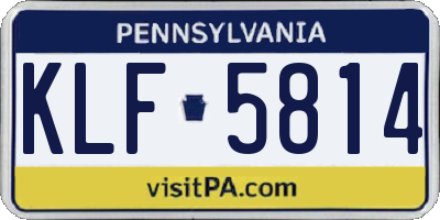 PA license plate KLF5814