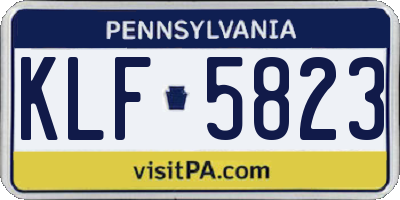 PA license plate KLF5823