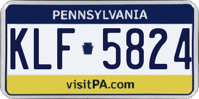 PA license plate KLF5824