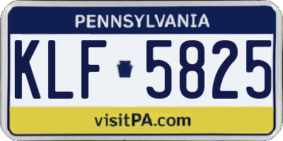 PA license plate KLF5825