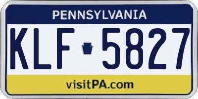 PA license plate KLF5827