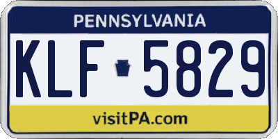 PA license plate KLF5829