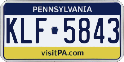 PA license plate KLF5843