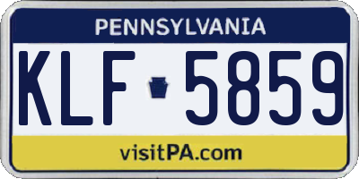PA license plate KLF5859