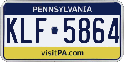 PA license plate KLF5864