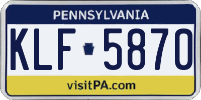 PA license plate KLF5870
