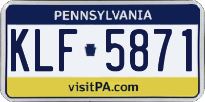 PA license plate KLF5871