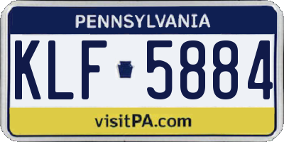 PA license plate KLF5884