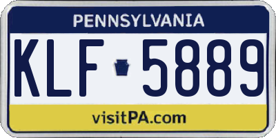 PA license plate KLF5889