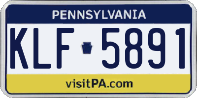 PA license plate KLF5891