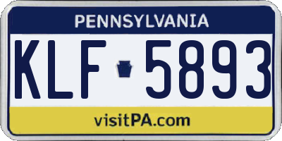 PA license plate KLF5893