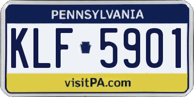 PA license plate KLF5901