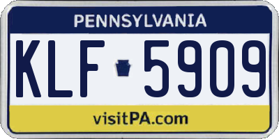PA license plate KLF5909