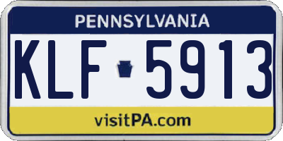 PA license plate KLF5913
