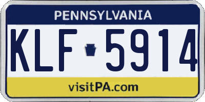PA license plate KLF5914