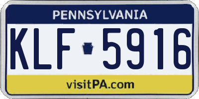 PA license plate KLF5916