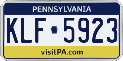 PA license plate KLF5923