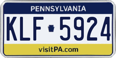 PA license plate KLF5924