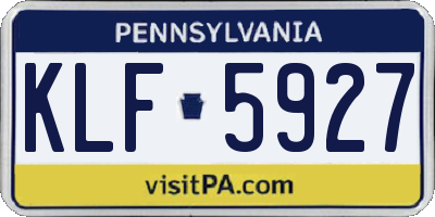 PA license plate KLF5927