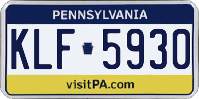 PA license plate KLF5930