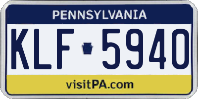 PA license plate KLF5940