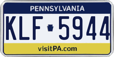 PA license plate KLF5944