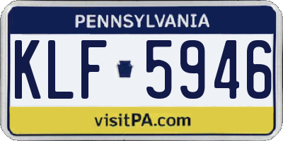 PA license plate KLF5946