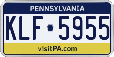 PA license plate KLF5955
