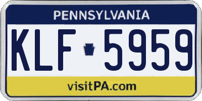 PA license plate KLF5959