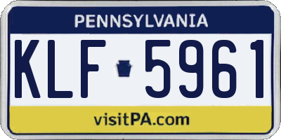 PA license plate KLF5961