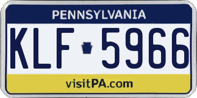 PA license plate KLF5966